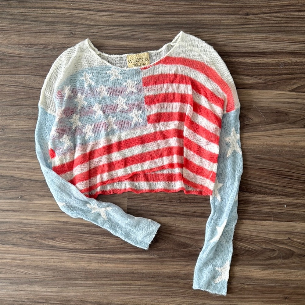 Wildfox Women's American Flag Sweater - Red, White, and Blue